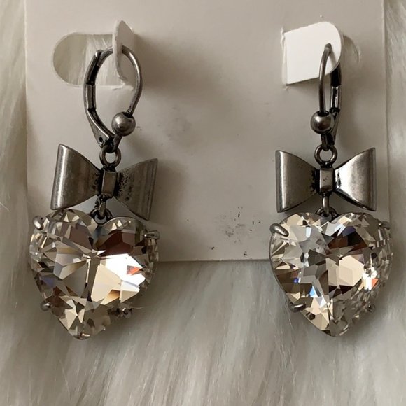 Tory Burch Silver Heart Earrings - Picture 3 of 4